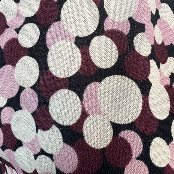 Nine West Y2K Purple Polka Dot Blouse Gathered Bodice Size Large - Picture 4 of 14